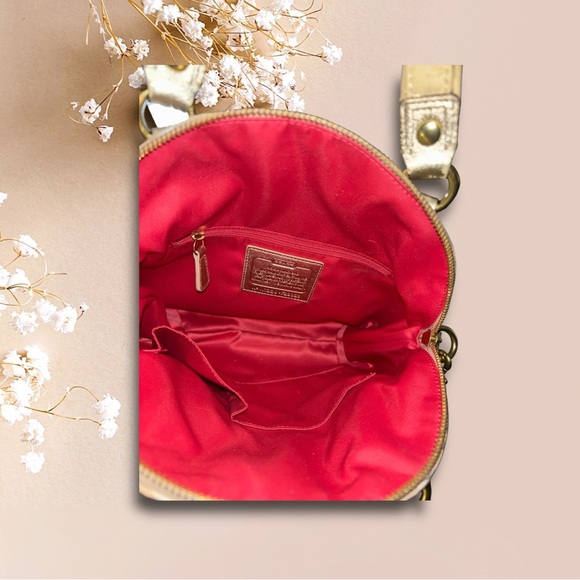 Coach Poppy Floral Glam Satchel F22323 Signature Jacquard Gold Trim 2012 - Picture 5 of 9